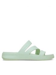Crocs Klapki Getaway Strappy 209587 Zielony. Zielone klapki Crocs, bez wzorów, z tworzywa sztucznego, bez obcasa, bez zapięcia. Za 179.99 zł.