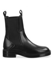 Gant Sztyblety Fallwi 29551713 Czarny. Czarne botki Gant, bez wzorów, ze skóry, bez obcasa, na płaskiej podeszwie, bez zapięcia. Za 499.99 zł.