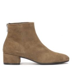 Botki Kazar. Brązowe botki Kazar, bez wzorów, bez obcasa, na słupku, bez zapięcia. Za 389.00 zł.