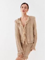 TWINSET Kardigan 232TP3630 Beżowy Regular Fit. Brązowe swetry Twinset, xl, bez wzorów, z acetatu, bez ramiączek. Za 1,289.00 zł.