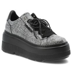 Czarne Sneakersy Chebello Eleganckie Obuwie Damskie Na Platformie. Czarne buty treningowe CheBello, bez wzorów, bez zapięcia. Za 509.99 zł.