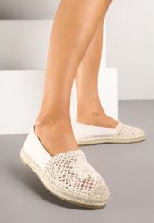 Beżowe Espadryle z Ażurową Cholewką i Plecionką Sdivena. Brązowe espadryle Renee, w ażurowe wzory, eleganckie, bez obcasa, na obcasie. W wyprzedaży za 83.99 zł.