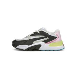 Buty PUMA Hedra Fantasy Kobieta Biało/Czarne. Białe buty treningowe Puma, bez wzorów, z materiału, bez zapięcia, trekkingowe. Za 394.75 zł.