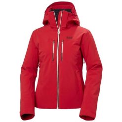 Damska kurtka narciarska Helly Hansen Alphelia Lifaloft. Czerwone kurtki narciarskie Helly Hansen, na zimę, bez wzorów, bez kaptura, narciarskie. W wyprzedaży za 1,989.00 zł.