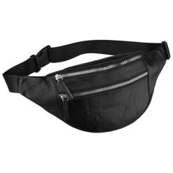 Czarna, skórzana saszetka damska zamykana na suwak Rovicky R-3006-CLB. Czarne nerki i saszetki ROVICKY, bez wzorów, ze skóry, bez dodatków. Za 69.99 zł.