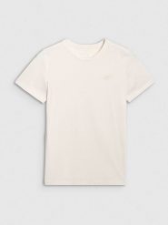4F Koszulka sportowa w kolorze kremowym rozmiar: L. Brązowe t-shirty sportowe 4f, l, bez wzorów, z materiału, bez ramiączek, outdoorowe. Za 38.95 zł.