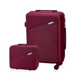 Walizka kabinowa i mały kuferek BETLEWSKI Bordowy ZEST BWA-053 BORDO S. Czerwone walizki Betlewski. Za 299.99 zł.