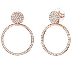 Lulu & Jane Okrag Mosiadz Cyrkonia Kolczyki 1 ct Damski. Białe kolczyki Lulu & Jane, z cyrkonią, pozłacane. Za 419.99 zł.