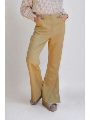 Monki Spodnie w kolorze żółtym rozmiar: 42. Żółte spodnie materiałowe Monki, bez wzorów, z materiału, z podwyższonym stanem. Za 43.99 zł.