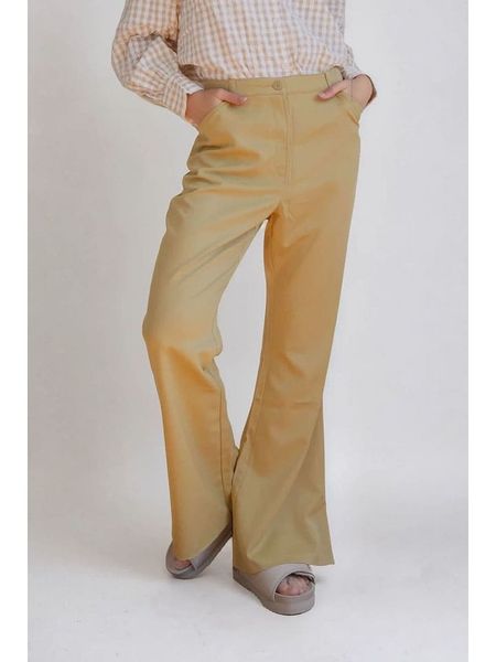 Monki Spodnie w kolorze żółtym rozmiar: 44. Żółte spodnie materiałowe Monki, bez wzorów, z materiału, z podwyższonym stanem. Za 43.99 zł.