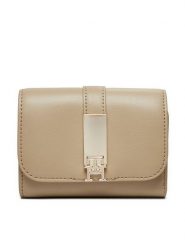 Tommy Hilfiger Mały Portfel Damski Th Heritage Med AW0AW16579 Beżowy. Brązowe portfele Tommy Hilfiger, bez wzorów, ze skóry. Za 179.99 zł.