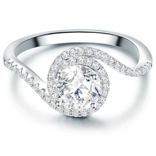 Trilani Srebrny pierścionek srebro wysokiej próby Cyrkonia srebrny Pierścionki 1 ct Damski. Szare pierścionki Trilani, z cyrkonią, srebrne. Za 298.99 zł.