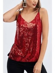 LA Angels Top w kolorze czerwonym rozmiar: S. Czerwone topy LA Angels, s, bez wzorów, bez kołnierzyka, bez ramiączek. Za 86.99 zł.