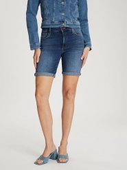 Cross Jeans Szorty dżinsowe w kolorze granatowym rozmiar: 31W. Niebieskie szorty Cross Jeans, z aplikacjami, z jeansu, klasyczne. Za 92.42 zł.