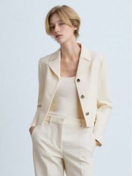 Mango Kurtka przejściowa Jane 77044793 Écru Regular Fit. Kurtki Mango, xxl, bez wzorów, z syntetyku, bez kaptura. Za 139.99 zł.