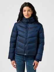 WRANGLER DAMSKA KURTKA ZIMOWA WRANGLER SHORT PUFFER JACKET NAVY 112356503. Niebieskie kurtki Wrangler, na zimę, xs, bez wzorów, bez kaptura. Za 299.99 zł.