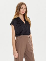 Motivi Bluzka 2733W000636N Czarny Regular Fit. Czarne bluzki Motivi, bez wzorów, z wiskozy, bez kołnierzyka, bez ramiączek. Za 149.99 zł.