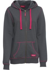 Bluza rozpinana z kapturem. Szare bluzy bonprix, bez wzorów, bez ramiączek, z kapturem. Za 109.99 zł.