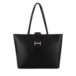 Torebka Gino Rossi. Czarne shopper bag Gino Rossi, bez wzorów, bez dodatków. Za 279.99 zł.