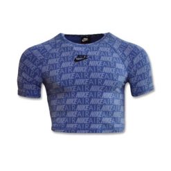 Koszulka Nike Air AOP Top Wmns - AR3445-458. Fioletowe topy Nike, bez wzorów, sportowe, bez kołnierzyka, bez ramiączek. Za 129.95 zł.