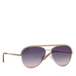 Okulary przeciwsłoneczne Guess. Żółte okulary przeciwsłoneczne Guess, z aplikacjami, złote. Za 659.99 zł.