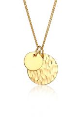 Elli Damski wisior płytowy Duo Geo Hammered Basic Look z 925 sztuk srebra próby 925. Naszyjniki 1 ct. Szare naszyjniki Elli, z materiału, pozłacane. Za 293.99 zł.