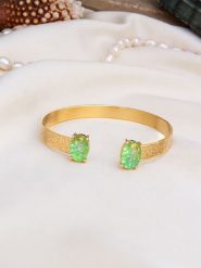 Pierres de Jade Pozłacana bransoletka z cyrkoniami rozmiar: onesize. Zielone bransoletki Pierres de Jade, z cyrkonią, pozłacane. Za 93.07 zł.