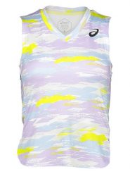 Asics Top sportowy w kolorze fioletowo-żółtym rozmiar: L. Różowe topy sportowe ASICS, l, bez wzorów, z materiału, outdoorowe. Za 66.00 zł.