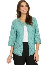 WITT WEIDEN Kardigan w kolorze turkusowym rozmiar: 50. Niebieskie swetry WITT WEIDEN, bez wzorów, z koronki, bez ramiączek. Za 82.99 zł.