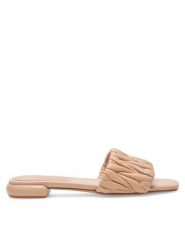 Badura Klapki FELICIE-V1328L-36-1 Beżowy. Brązowe klapki Badura, bez wzorów, ze skóry, bez obcasa, bez zapięcia. Za 219.99 zł.