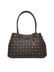 Guess Torebka Carrie Logo HWGP98 98220 Brązowy. Brązowe shopper bag Guess, z aplikacjami, ze skóry, bez dodatków. Za 719.99 zł.