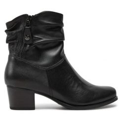 Botki Caprice. Czarne botki Caprice, bez wzorów, bez obcasa, na słupku, bez zapięcia. Za 279.99 zł.