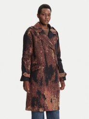 Desigual Płaszcz przejściowy Brushed Lacroix 25WWEW05 Brązowy Loose Fit. Brązowe płaszcze Desigual, m, bez wzorów, z bawełny, bez kaptura. Za 959.99 zł.