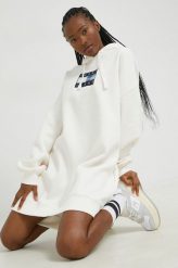 Tommy Jeans sukienka kolor beżowy midi oversize. Brązowe sukienki Tommy Jeans, l, bez wzorów, z bawełny, bez kołnierzyka, bez ramiączek, midi, oversize. Za 579.99 zł.