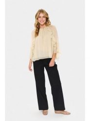 SAINT TROPEZ Bluzka w kolorze beżowym rozmiar: XL. Brązowe bluzki Saint Tropez, xl, bez wzorów, bez kołnierzyka, bez ramiączek. Za 104.99 zł.