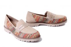 RIEKER 45562-90 multi, półbuty damskie. Półbuty wsuwane Rieker, bez wzorów, bez obcasa, na obcasie. Za 230.93 zł.