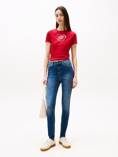TOMMY JEANS Dżinsy "Nora" - Skinny fit - w kolorze granatowym rozmiar: W33/L30. Niebieskie jeansy Tommy Jeans, l, z aplikacjami, z jeansu, klasyczne, z podwyższonym stanem. Za 310.38 zł.