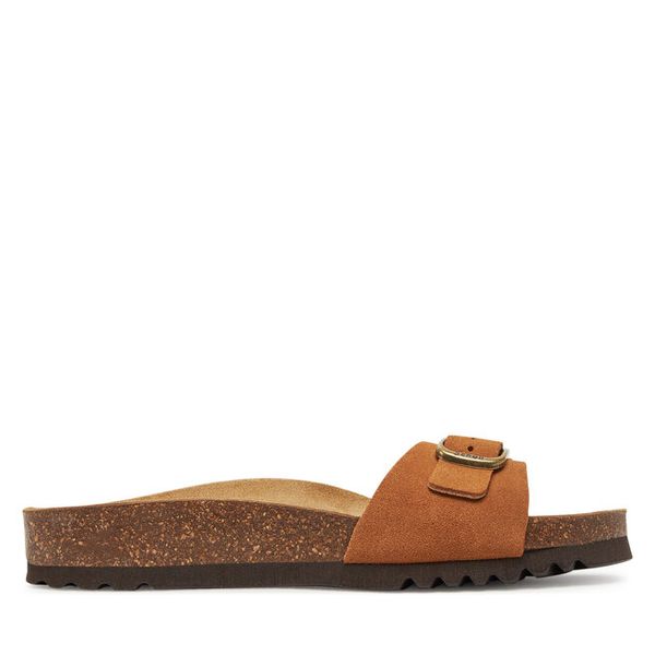 Klapki Scholl. Brązowe klapki Scholl, bez wzorów, bez obcasa, bez zapięcia. Za 269.99 zł.