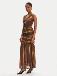 Bardot Sukienka koktajlowa Aries Mesh Maxi 59999DB Brązowy Slim Fit. Brązowe sukienki Bardot, bez wzorów, z meshu, wizytowe, bez kołnierzyka, bez ramiączek, maxi. Za 329.99 zł.