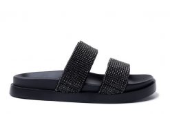 RIEKER Revolution W1451-00 black, klapki damskie. Czarne klapki Rieker, bez wzorów, z kauczuku, bez obcasa, bez zapięcia. Za 349.90 zł.