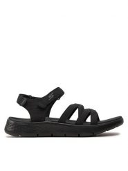 Skechers Sandały Go Walk Flex Sandal-Sunshine 141450/BBK Czarny. Czarne sandały Skechers, bez wzorów, z materiału, bez obcasa, na płaskiej podeszwie, bez zapięcia. Za 299.99 zł.