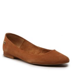 Baleriny Maciejka. Brązowe baleriny Maciejka, bez wzorów, bez obcasa, bez zapięcia. Za 259.99 zł.