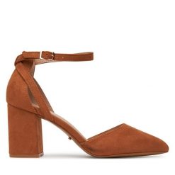 Czółenka DeeZee. Brązowe czółenka DeeZee, bez wzorów, bez obcasa, bez zapięcia. Za 129.99 zł.