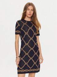 TWINSET Sukienka dzianinowa 241TP3523 Granatowy Regular Fit. Niebieskie sukienki Twinset, m, bez wzorów, z dzianiny, bez kołnierzyka, bez ramiączek. Za 1,059.00 zł.