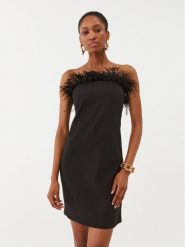 Patrizia Pepe Sukienka koktajlowa 8A1227/A6F5-K103 Czarny Slim Fit. Czarne sukienki Patrizia Pepe, bez wzorów, z syntetyku, wizytowe, bez kołnierzyka, bez ramiączek. Za 1,749.00 zł.