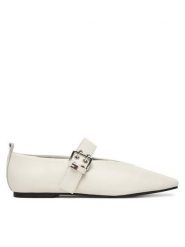 Tommy Jeans Baleriny Tjw Ballerina Buckle EN0EN03019 Biały. Białe baleriny Tommy Jeans, bez wzorów, z jeansu, bez obcasa, bez zapięcia. Za 489.99 zł.