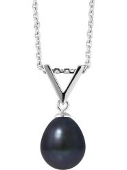 Pearl Addict Srebrny naszyjnik z zawieszką - dł. 42 cm rozmiar: onesize. Niebieskie naszyjniki Pearl Addict, z materiału, z perłą, srebrne. Za 173.99 zł.