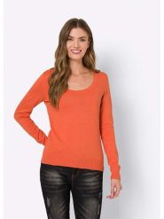 Heine Sweter w kolorze pomarańczowym rozmiar: 40. Pomarańczowe swetry Heine, bez wzorów, z bawełny, bez ramiączek. Za 78.99 zł.