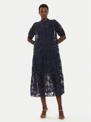 Ted Baker Sukienka koktajlowa Xativa 276253 Granatowy Regular Fit. Niebieskie sukienki Ted Baker, bez wzorów, z bawełny, wizytowe, bez kołnierzyka, bez ramiączek. Za 979.99 zł.