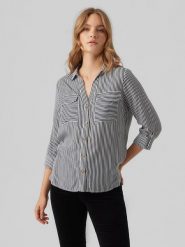 Vero Moda Koszula w kolorze biało-granatowym rozmiar: XS. Białe koszule Vero Moda, s, bez wzorów, z wiskozy, klasyczne, bez kołnierzyka, bez ramiączek. Za 52.67 zł.